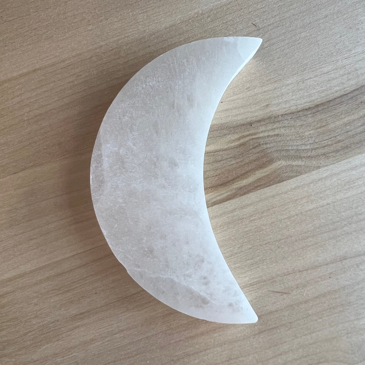 Selenite Crescent Moon Plate