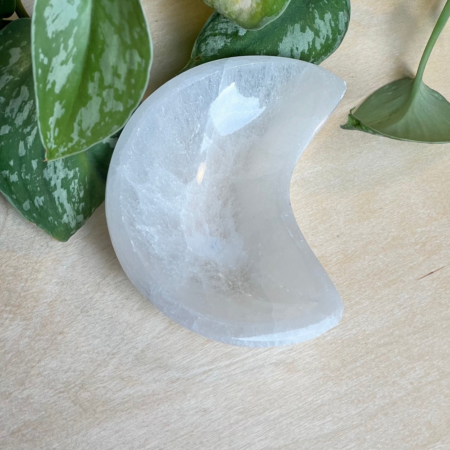 Selenite Crescent Moon Bowl