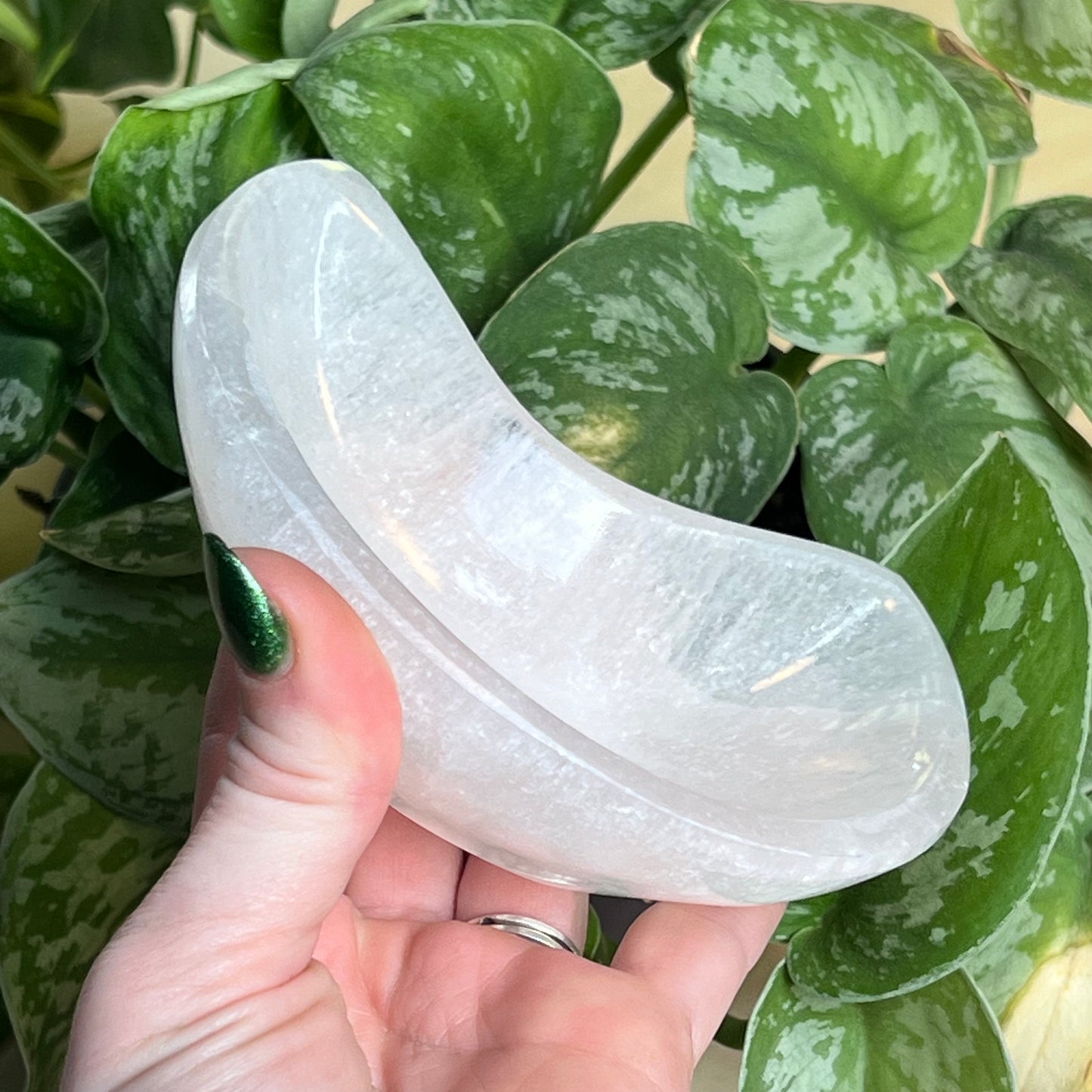 Selenite Crescent Moon Bowl