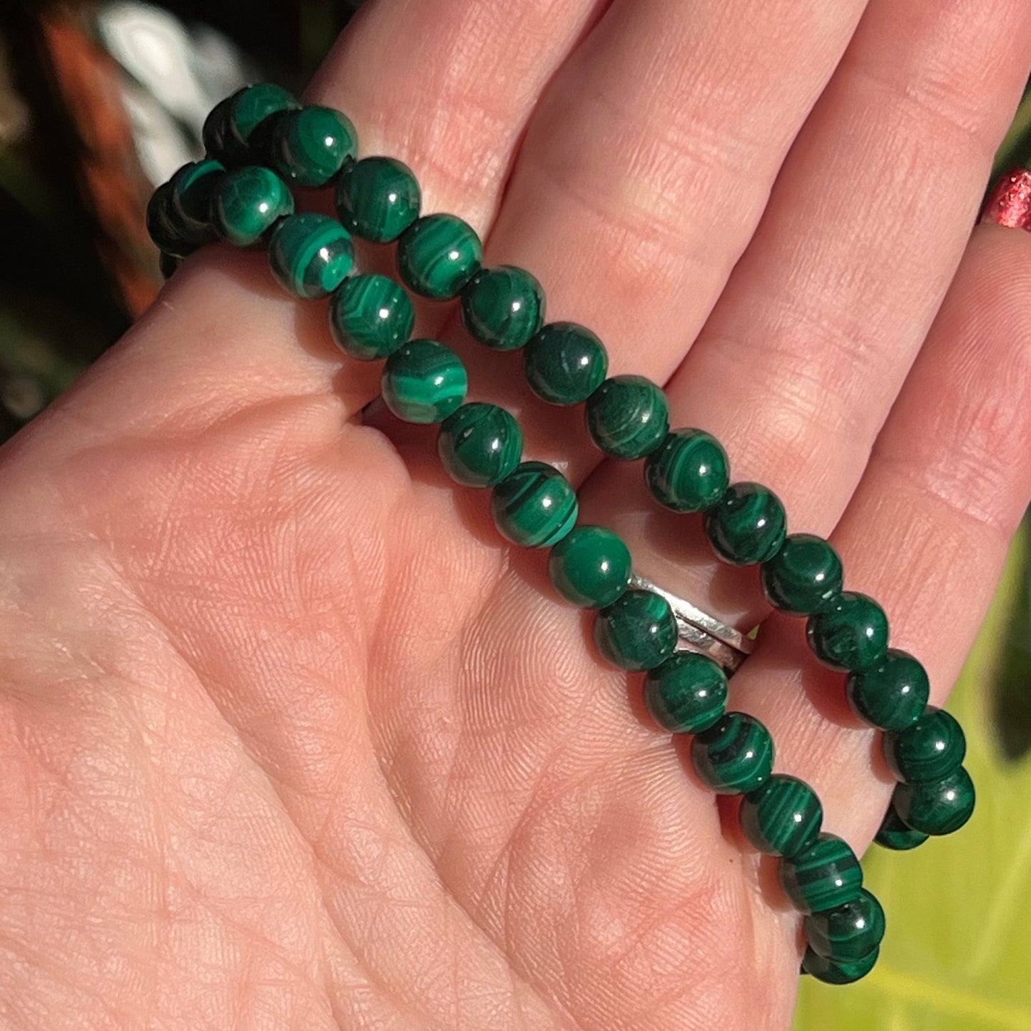 Malachite Gemstone Bracelet - 6mm