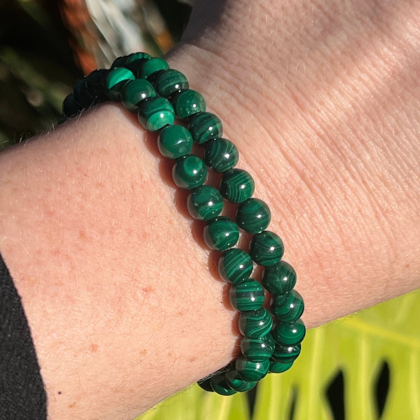 Malachite Gemstone Bracelet - 6mm